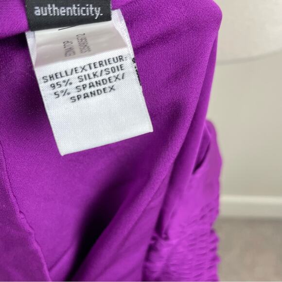 Diane Von Furstenberg Purple Silk Tie Waist Dolman Sleeve Top Blouse 6 - Picture 8 of 10